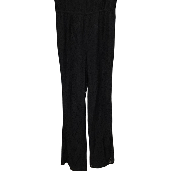 Diane Von Furstenberg Black Kendra Lace Jumpsuit NWT Size 10 - Picture 8 of 14